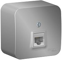 Розетка компьютерная накладная Systeme Electric Blanca 1-м. RJ45 5e алюминий картинка
